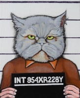 Chat prisonnier n°2 - 24*30 cm-2016 - acrylique sur toile