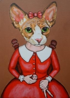 Chat rouge - 30*40 cm-2014 - acrylique sur toile